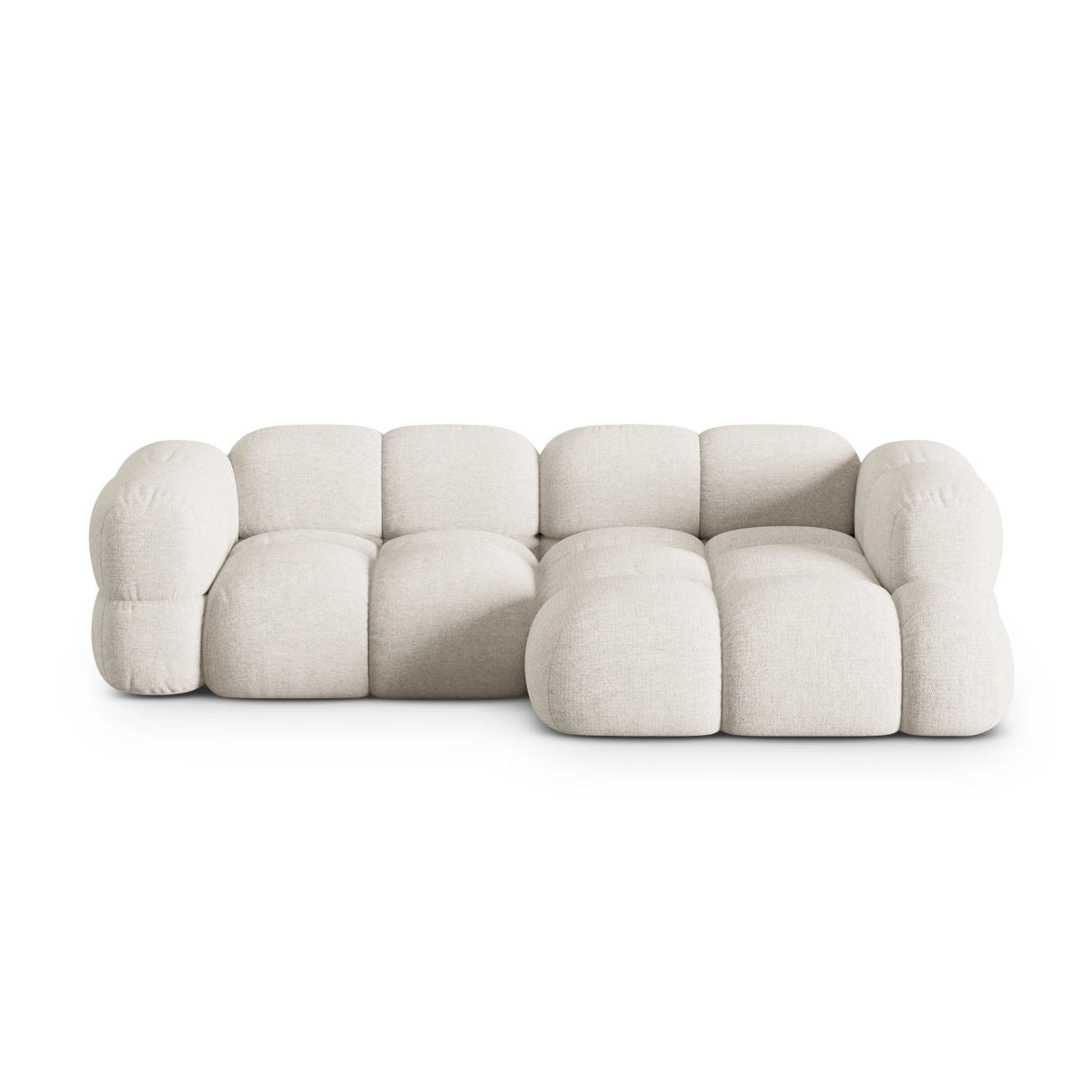 Loretto 3-Sitzer Ecksofa, Rechte Seite, aus Strukturierter Stoff in Beige (Sorella 03), 250x147x68 cm von Cosmopolitan Design – Bild 1