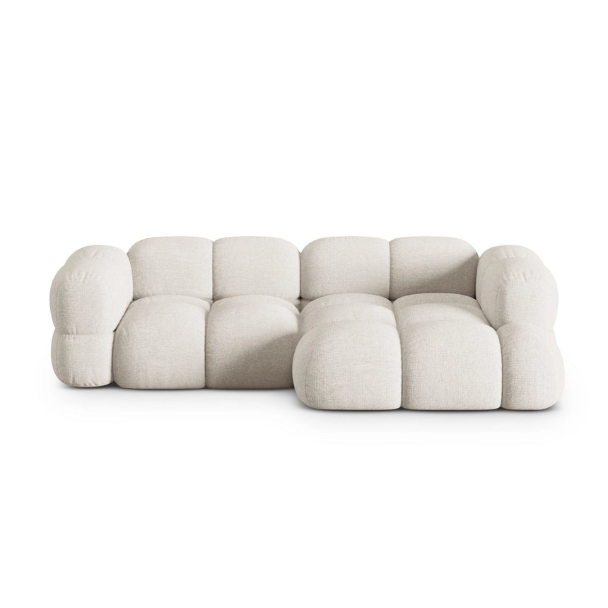 Loretto 3-Sitzer Ecksofa, Rechte Seite, aus Strukturierter Stoff in Beige (Sorella 03), 250x147x68 cm von Cosmopolitan Design – Bild 1