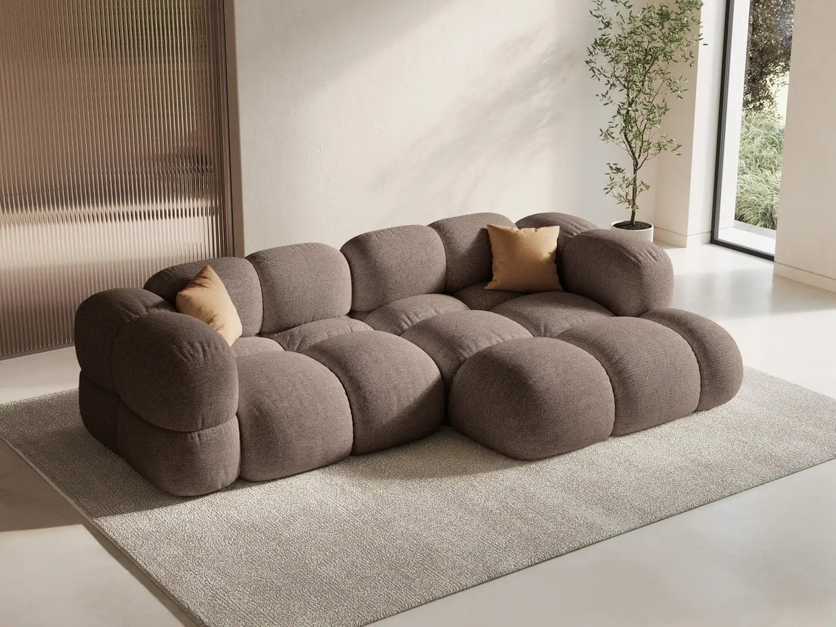 Loretto 3-Sitzer Ecksofa, Rechte Seite, aus Strukturierter Stoff in Cappuccino (Sorella 21), 250x147x68 cm von Cosmopolitan Design – Bild 2