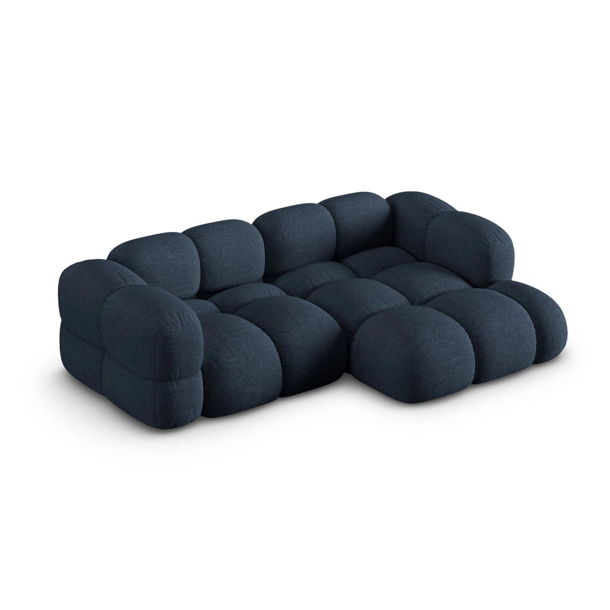 Loretto 3-Sitzer Ecksofa, Rechte Seite, aus Strukturierter Stoff in Dunkelblau (Sorella 77), 250x147x68 cm von Cosmopolitan Design – Bild 4