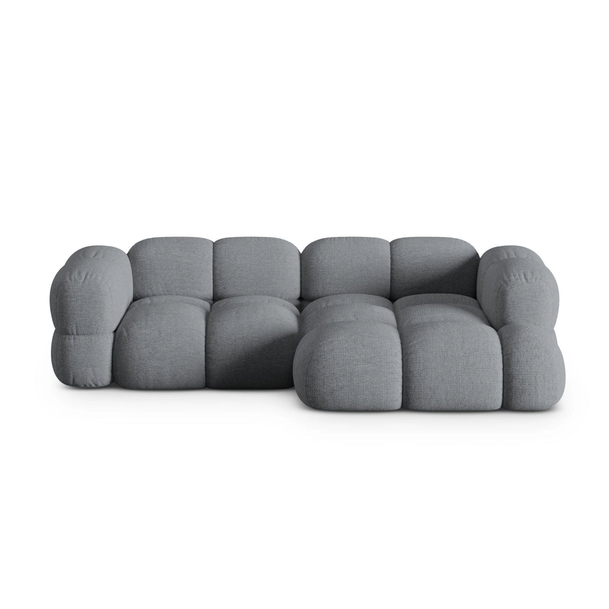 Loretto 3-Sitzer Ecksofa, Rechte Seite, aus Strukturierter Stoff in Grau (Sorella 89), 250x147x68 cm von Cosmopolitan Design – Bild 1