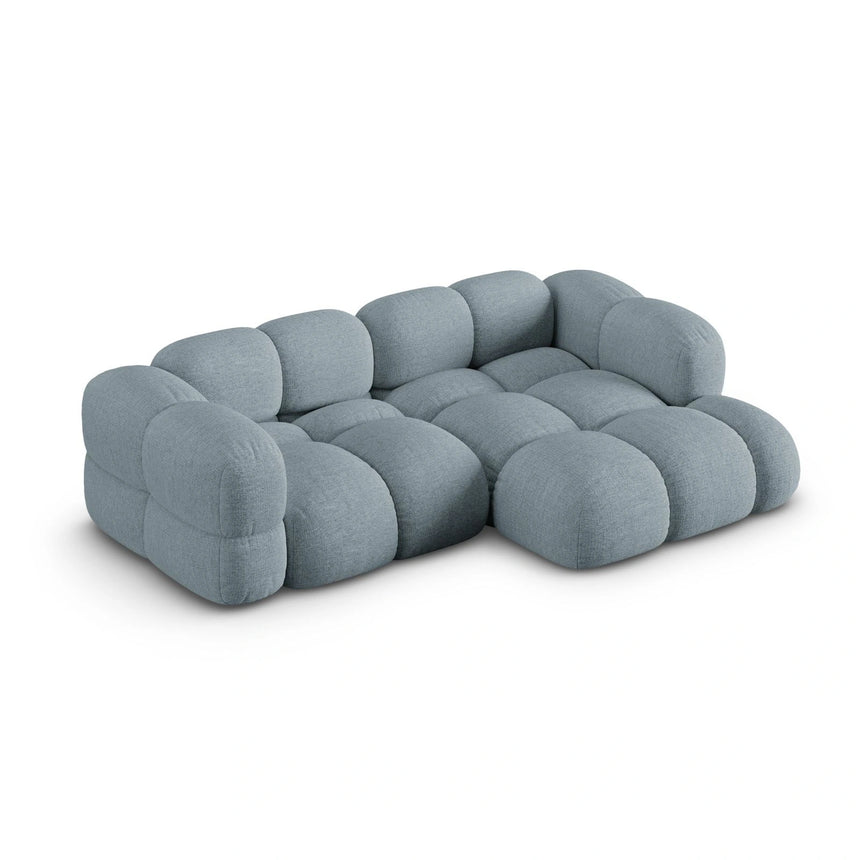 Loretto 3-Sitzer Ecksofa, Rechte Seite, aus Strukturierter Stoff in Pastellblau (Sorella 70), 250x147x68 cm von Cosmopolitan Design – Bild 4