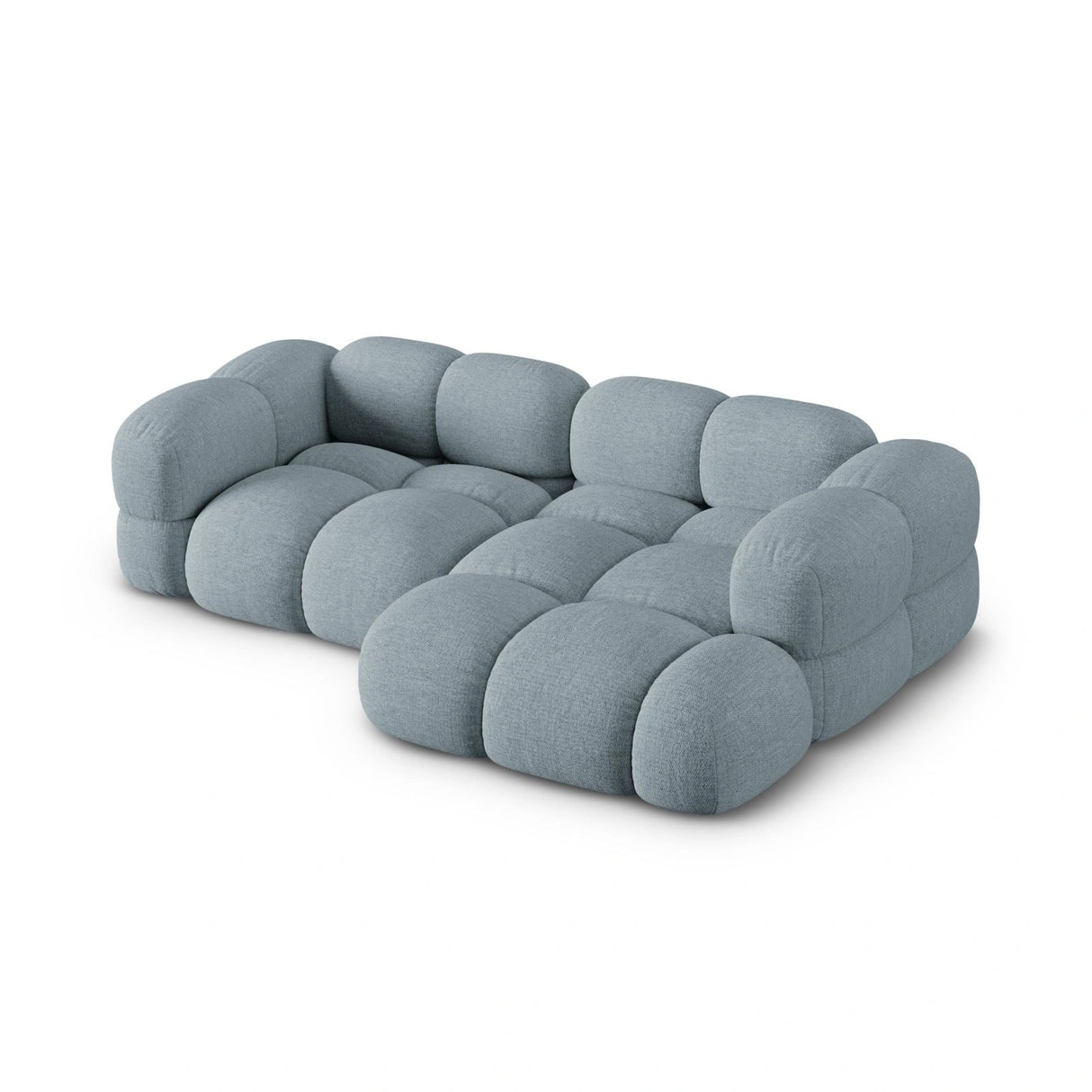 Loretto 3-Sitzer Ecksofa, Rechte Seite, aus Strukturierter Stoff in Pastellblau (Sorella 70), 250x147x68 cm von Cosmopolitan Design – Bild 5