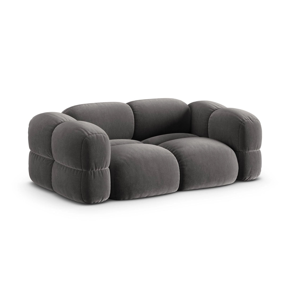 Loretto 3-Sitzer Sofa aus Samt in Grau (Vogue 15), 210x100x68 cm von Cosmopolitan Design – Bild 4