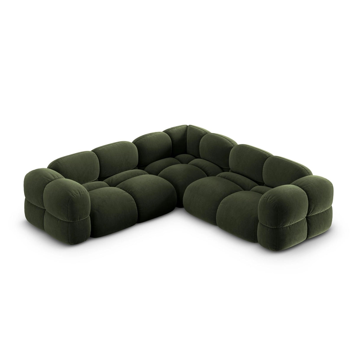 Loretto 4-Sitzer Ecksofa, symmetrisch, aus Samt in Grün (Vogue 11), 250x250x68 cm von Cosmopolitan Design – Bild 1