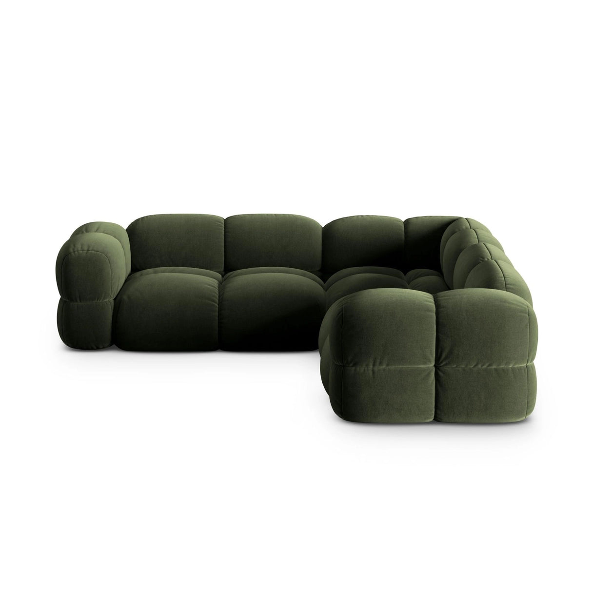 Loretto 4-Sitzer Ecksofa, symmetrisch, aus Samt in Grün (Vogue 11), 250x250x68 cm von Cosmopolitan Design – Bild 4