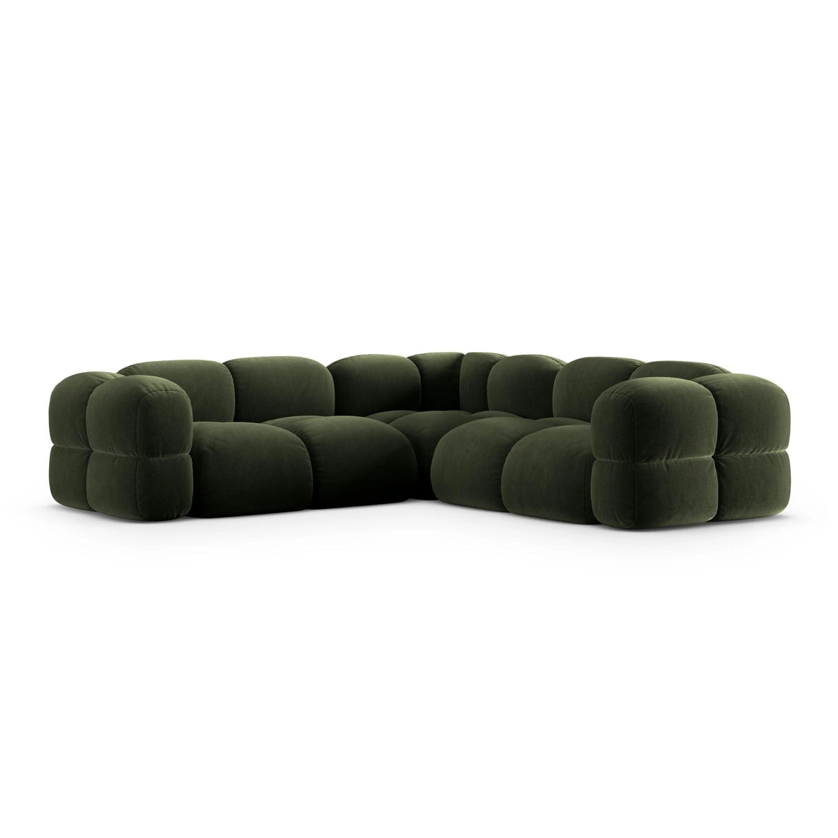 Loretto 4-Sitzer Ecksofa, symmetrisch, aus Samt in Grün (Vogue 11), 250x250x68 cm von Cosmopolitan Design – Bild 5