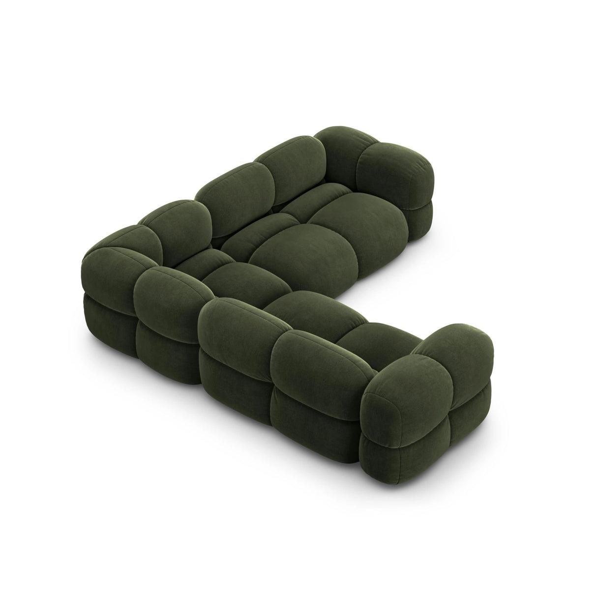 Loretto 4-Sitzer Ecksofa, symmetrisch, aus Samt in Grün (Vogue 11), 250x250x68 cm von Cosmopolitan Design – Bild 6