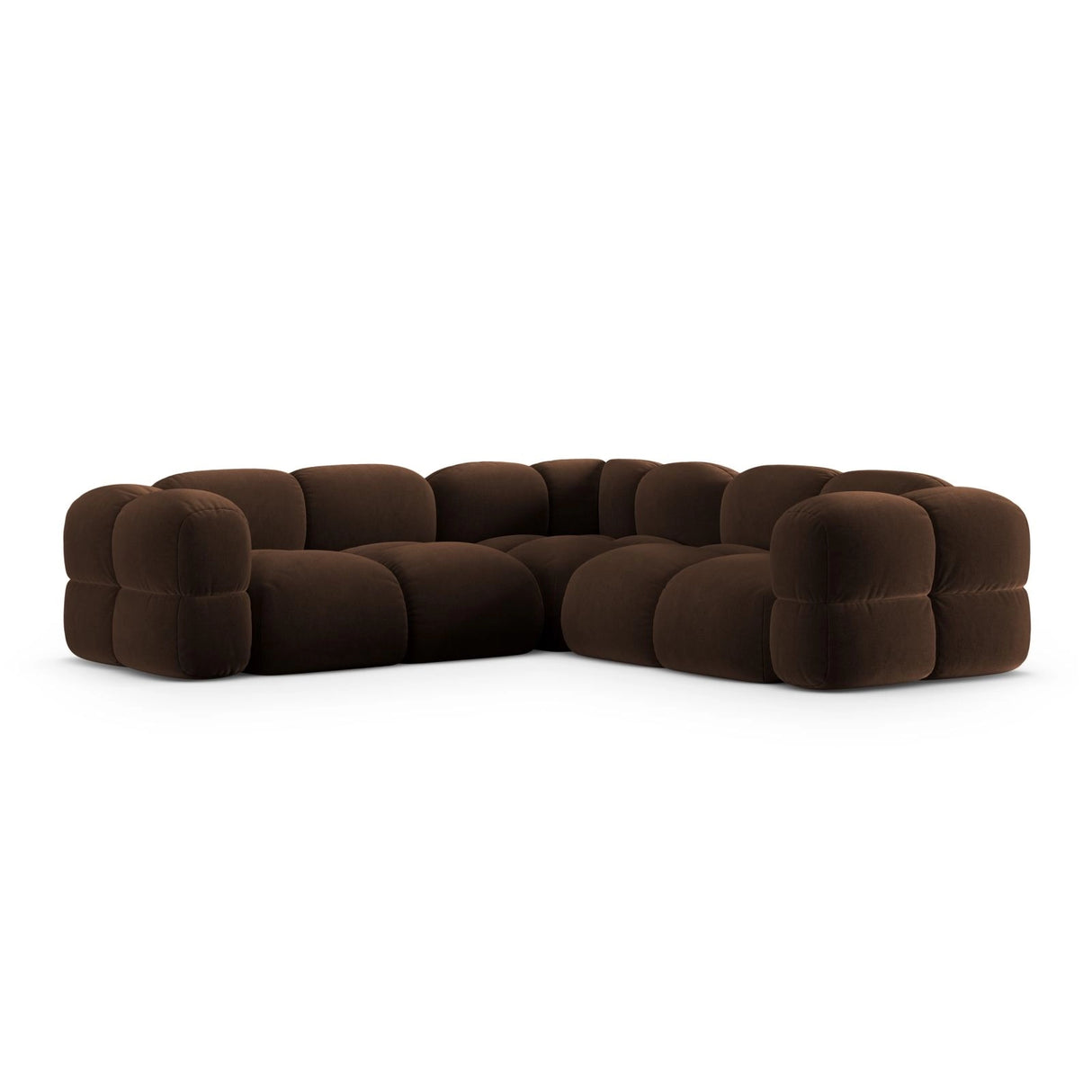 Loretto 4-Sitzer Ecksofa, symmetrisch, aus Samt in Schokolade (Vogue 6), 250x250x68 cm von Cosmopolitan Design – Bild 5