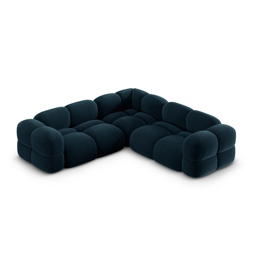 Loretto 4-Sitzer Ecksofa, symmetrisch, aus Samt in Tiefes Petrol (Vogue 13), 250x250x68 cm von Cosmopolitan Design – Bild 1