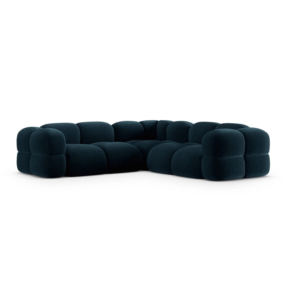Loretto 4-Sitzer Ecksofa, symmetrisch, aus Samt in Tiefes Petrol (Vogue 13), 250x250x68 cm von Cosmopolitan Design – Bild 5