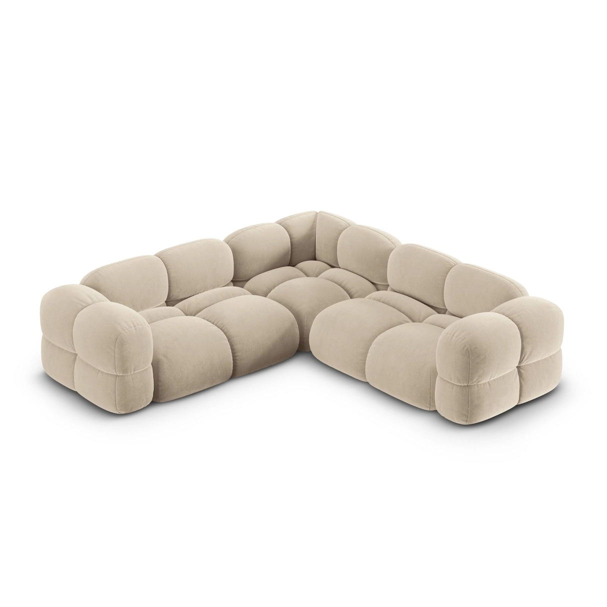 Loretto 4-Sitzer Ecksofa, symmetrisch, aus Samt oder Strukturstoff, 250x250x68 cm von Cosmopolitan Design – Bild 1