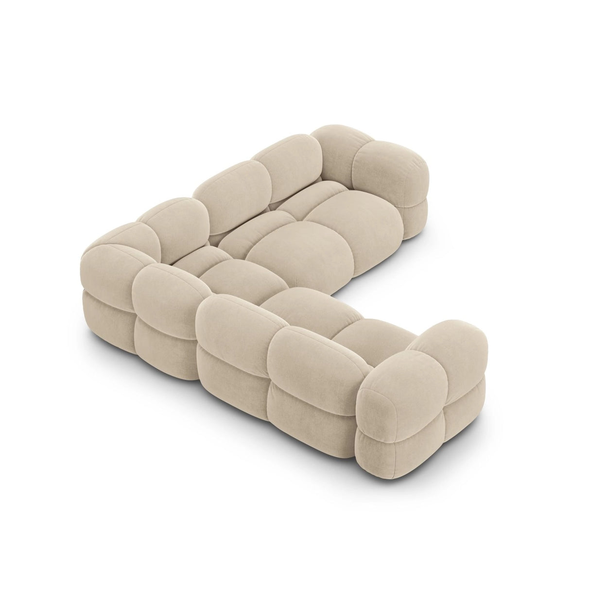 Loretto 4-Sitzer Ecksofa, symmetrisch, aus Samt oder Strukturstoff, 250x250x68 cm von Cosmopolitan Design – Bild 6