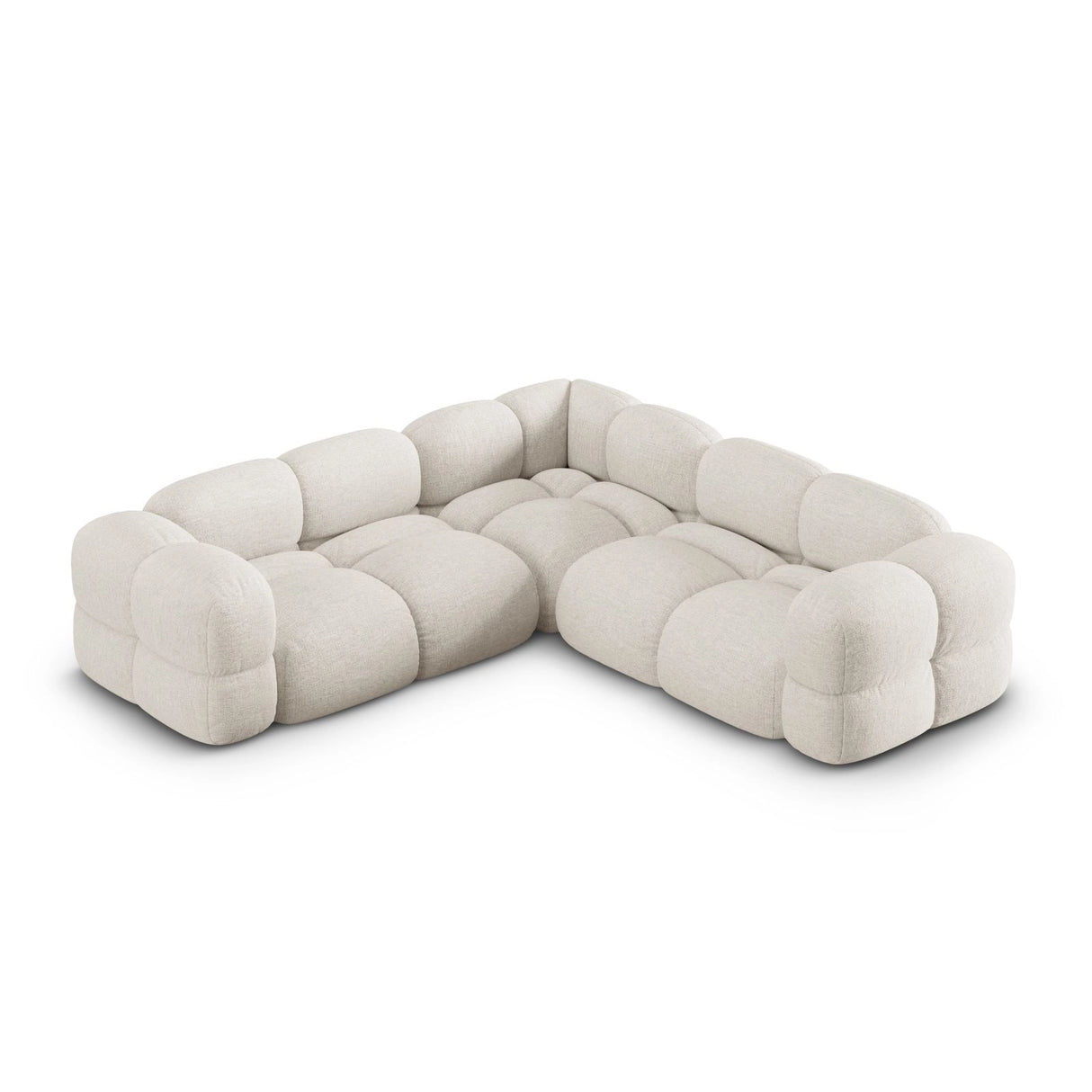 Loretto 4-Sitzer Ecksofa, symmetrisch, aus Strukturierter Stoff in Beige (Sorella 03), 250x250x68 cm von Cosmopolitan Design – Bild 1