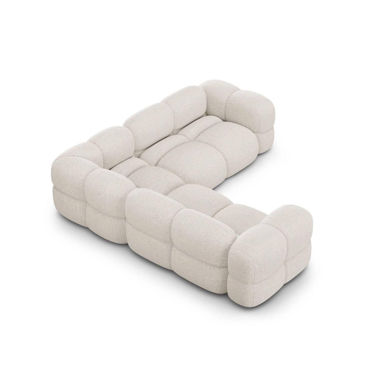 Loretto 4-Sitzer Ecksofa, symmetrisch, aus Strukturierter Stoff in Beige (Sorella 03), 250x250x68 cm von Cosmopolitan Design – Bild 6