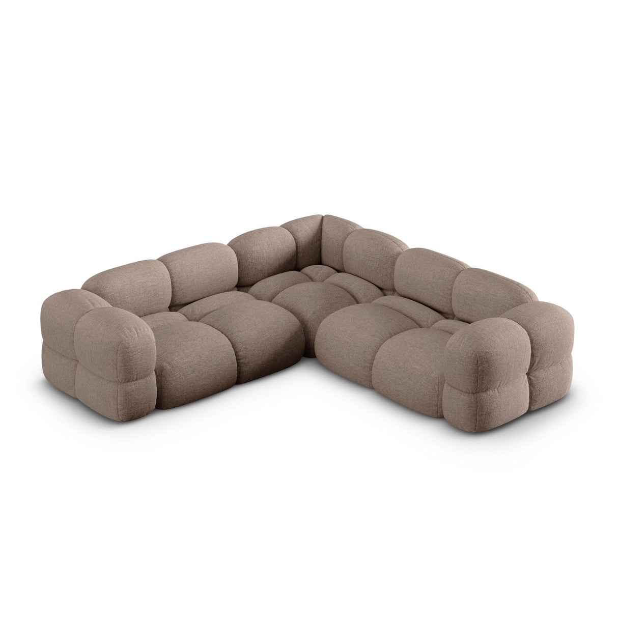 Loretto 4-Sitzer Ecksofa, symmetrisch, aus Strukturierter Stoff in Cappuccino (Sorella 21), 250x250x68 cm von Cosmopolitan Design – Bild 1