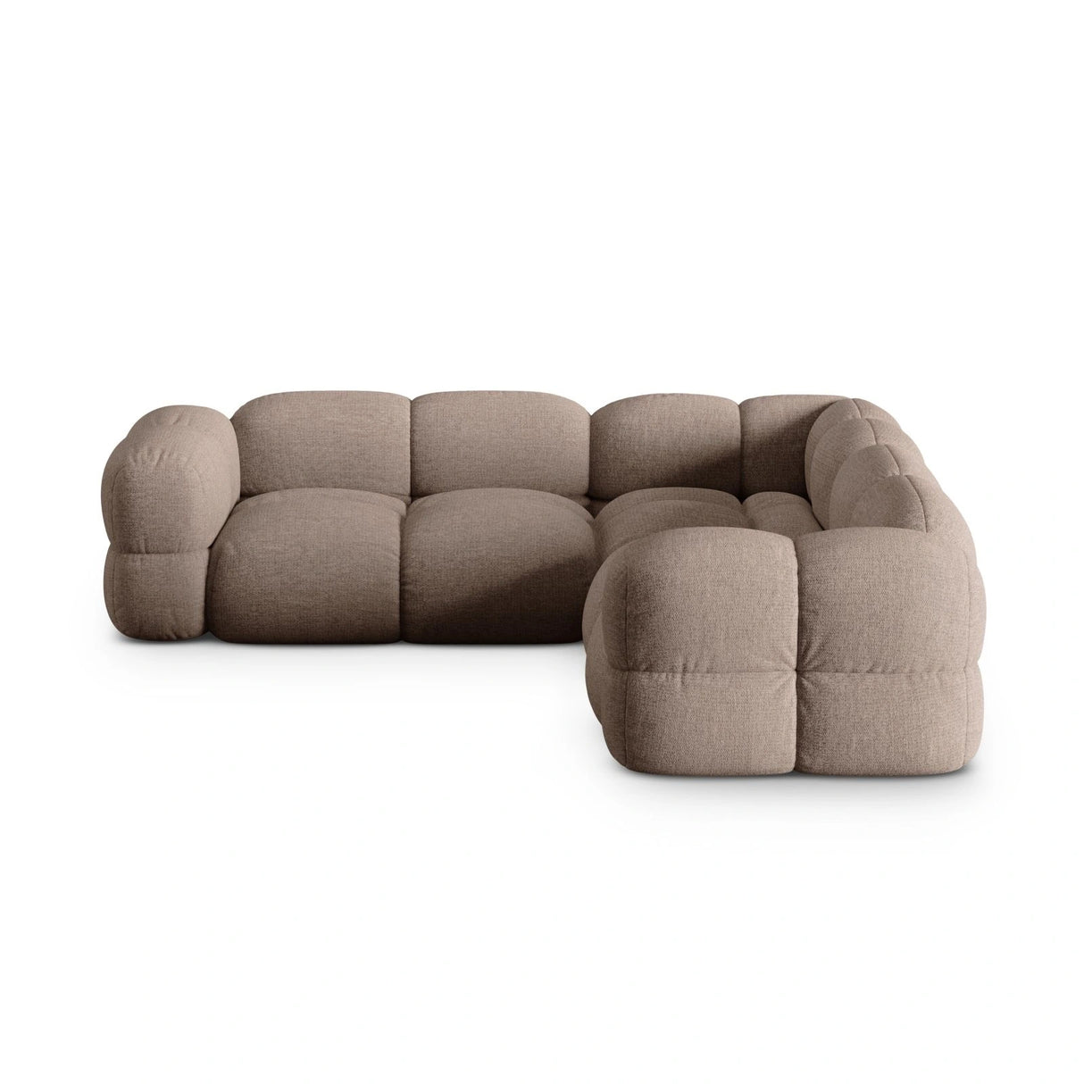 Loretto 4-Sitzer Ecksofa, symmetrisch, aus Strukturierter Stoff in Cappuccino (Sorella 21), 250x250x68 cm von Cosmopolitan Design – Bild 4