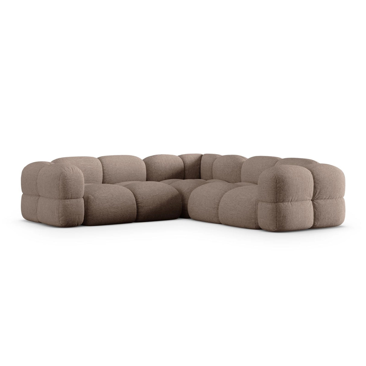 Loretto 4-Sitzer Ecksofa, symmetrisch, aus Strukturierter Stoff in Cappuccino (Sorella 21), 250x250x68 cm von Cosmopolitan Design – Bild 5