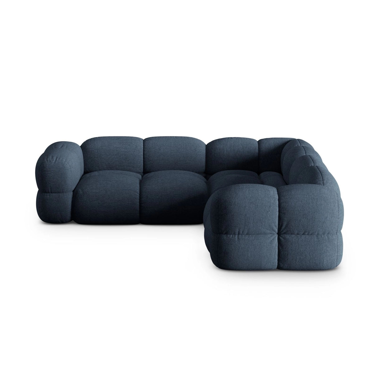 Loretto 4-Sitzer Ecksofa, symmetrisch, aus Strukturierter Stoff in Dunkelblau (Sorella 77), 250x250x68 cm von Cosmopolitan Design – Bild 4