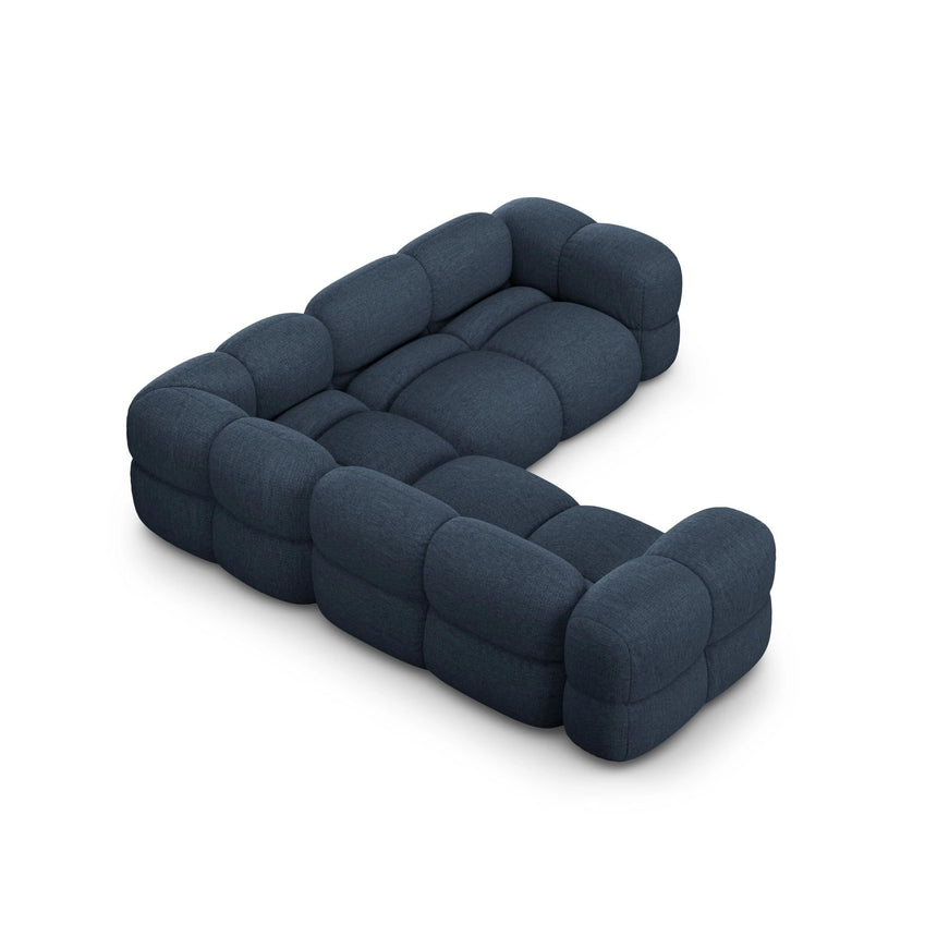Loretto 4-Sitzer Ecksofa, symmetrisch, aus Strukturierter Stoff in Dunkelblau (Sorella 77), 250x250x68 cm von Cosmopolitan Design – Bild 6
