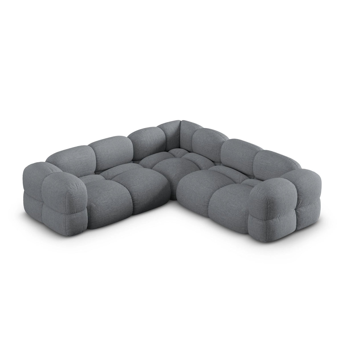 Loretto 4-Sitzer Ecksofa, symmetrisch, aus Strukturierter Stoff in Grau (Sorella 89), 250x250x68 cm von Cosmopolitan Design – Bild 1