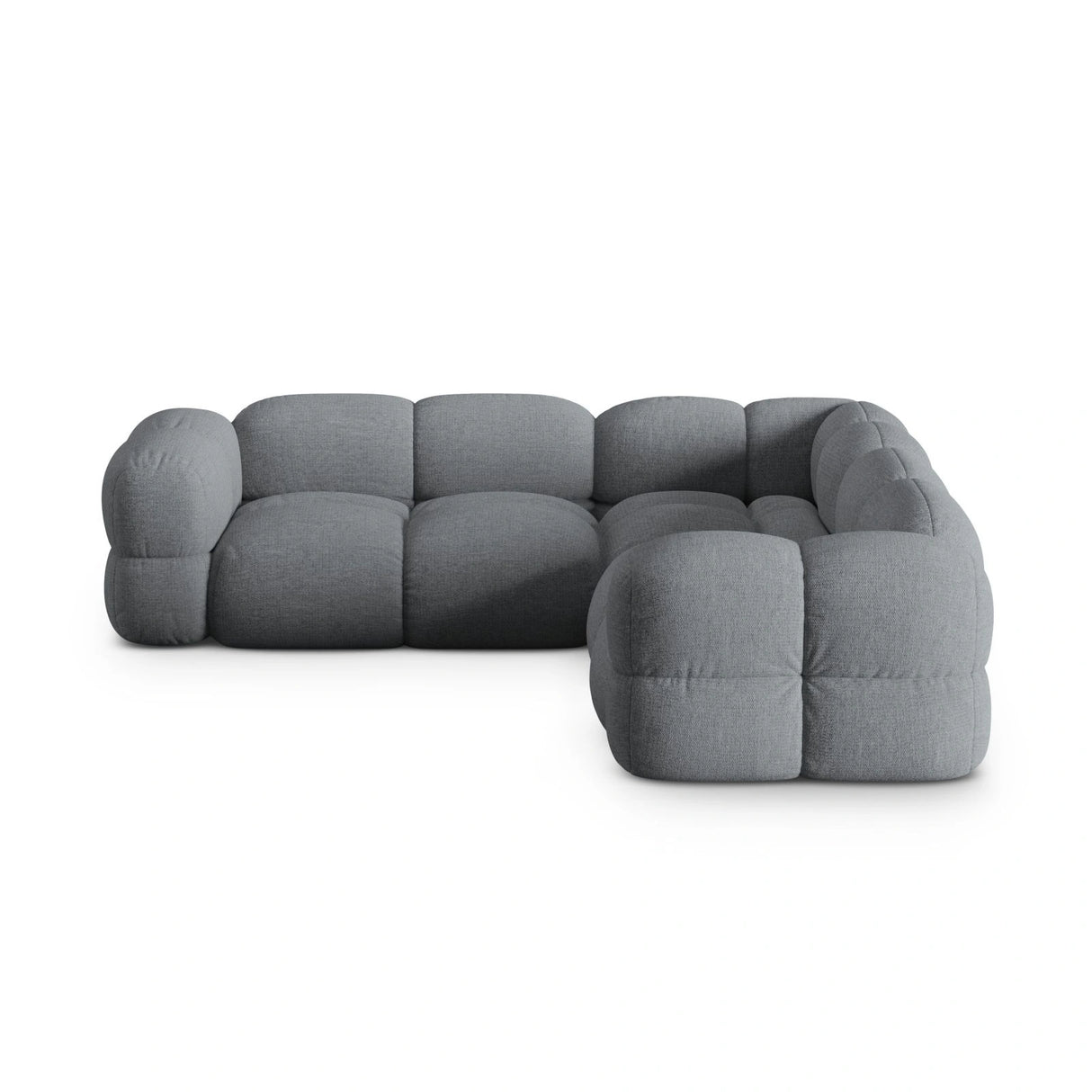 Loretto 4-Sitzer Ecksofa, symmetrisch, aus Strukturierter Stoff in Grau (Sorella 89), 250x250x68 cm von Cosmopolitan Design – Bild 4