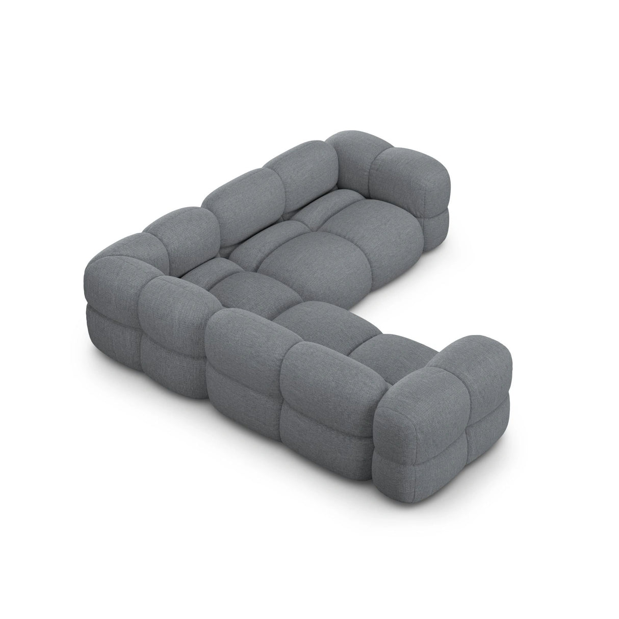 Loretto 4-Sitzer Ecksofa, symmetrisch, aus Strukturierter Stoff in Grau (Sorella 89), 250x250x68 cm von Cosmopolitan Design – Bild 6