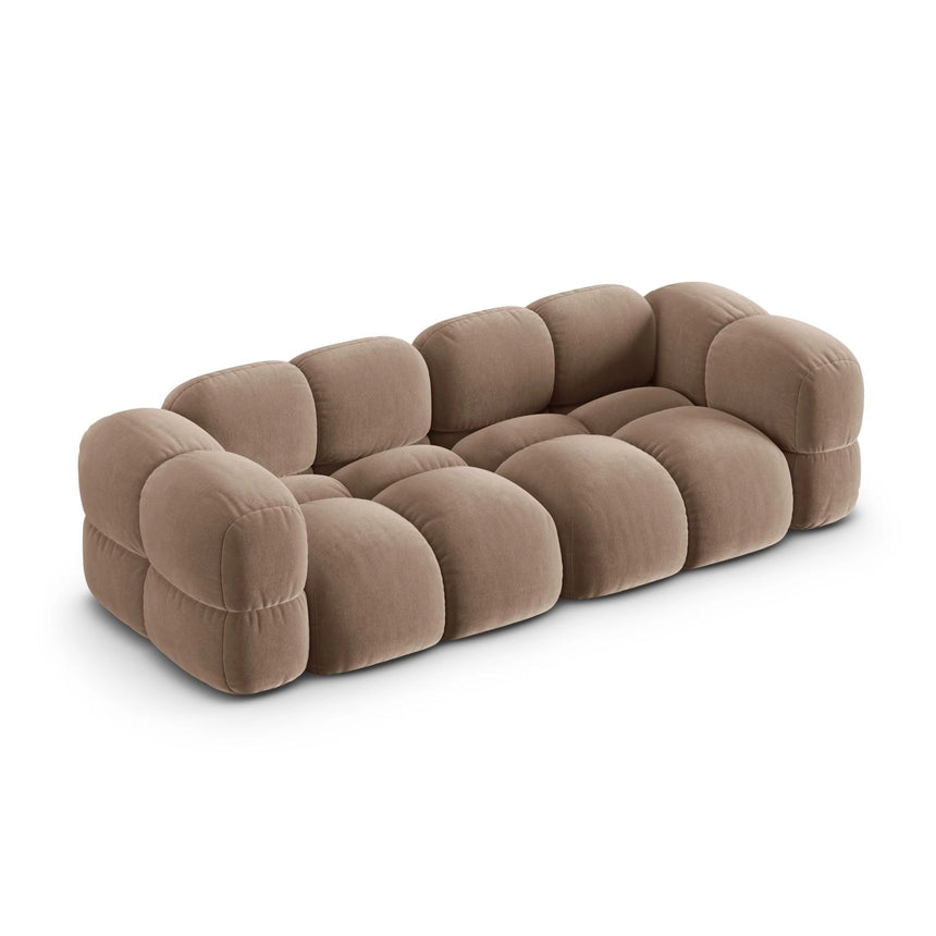 Loretto 4-Sitzer Sofa aus Samt in Dunkelbeige (Vogue 3), 250x100x68 cm von Cosmopolitan Design – Bild 5