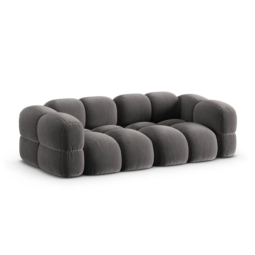 Loretto 4-Sitzer Sofa aus Samt in Grau (Vogue 15), 250x100x68 cm von Cosmopolitan Design – Bild 4