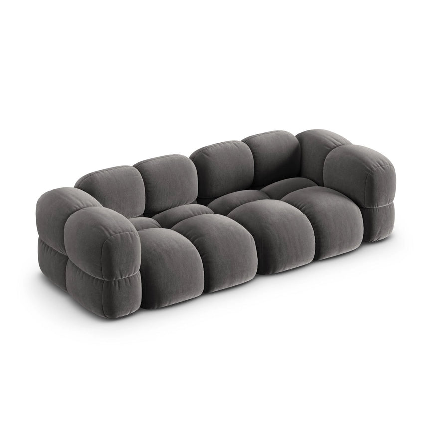 Loretto 4-Sitzer Sofa aus Samt in Grau (Vogue 15), 250x100x68 cm von Cosmopolitan Design – Bild 5