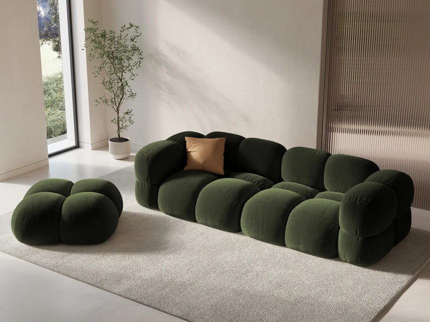 Loretto 4-Sitzer Sofa aus Samt in Grün (Vogue 11), 250x100x68 cm von Cosmopolitan Design – Bild 2