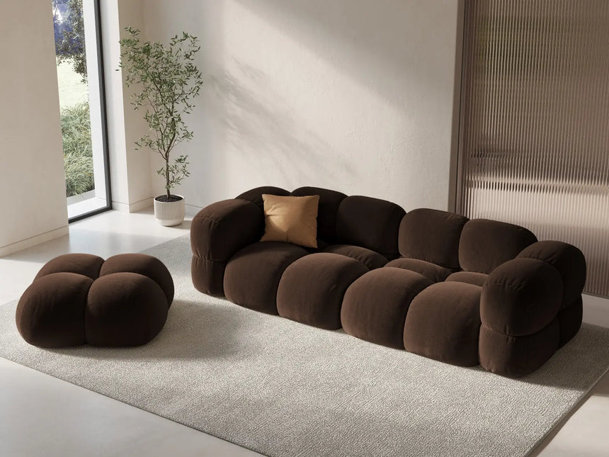 Loretto 4-Sitzer Sofa aus Samt in Schokolade (Vogue 6), 250x100x68 cm von Cosmopolitan Design – Bild 2