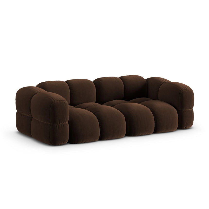 Loretto 4-Sitzer Sofa aus Samt in Schokolade (Vogue 6), 250x100x68 cm von Cosmopolitan Design – Bild 4