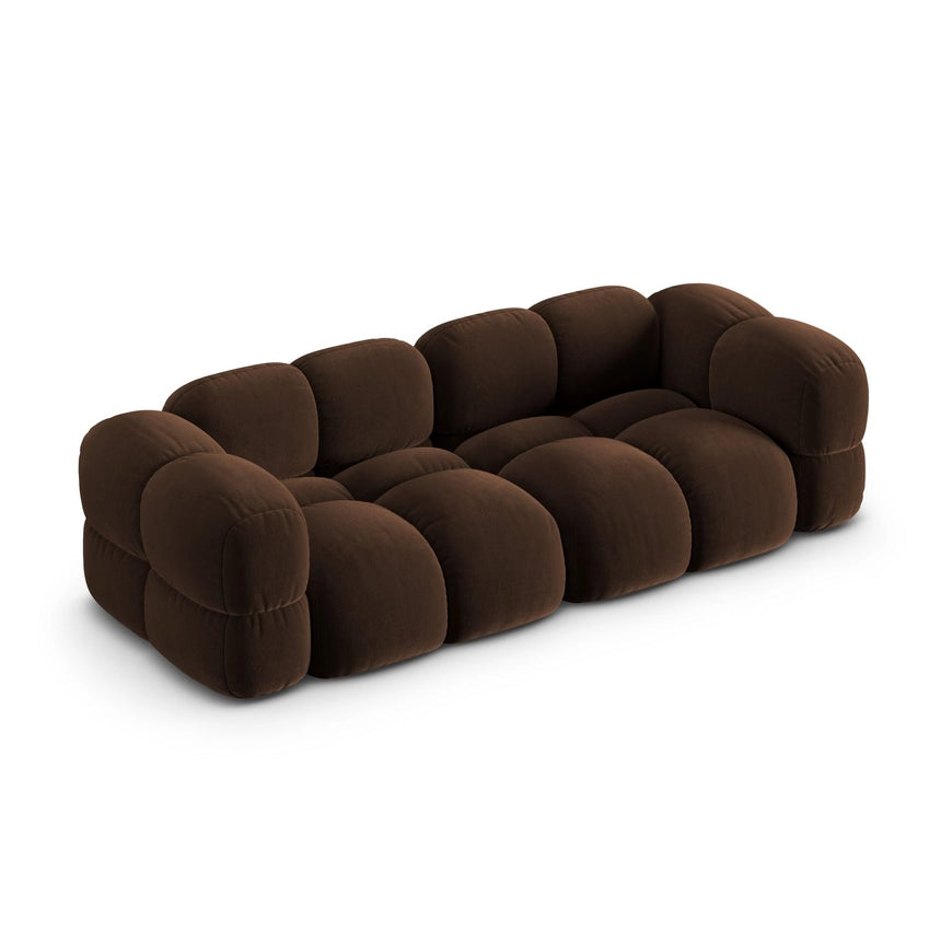 Loretto 4-Sitzer Sofa aus Samt in Schokolade (Vogue 6), 250x100x68 cm von Cosmopolitan Design – Bild 5