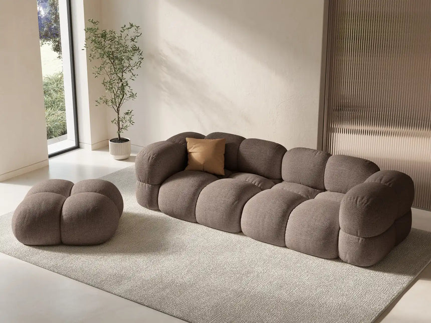 Loretto 4-Sitzer Sofa aus Strukturierter Stoff in Cappuccino (Sorella 21), 250x100x68 cm von Cosmopolitan Design – Bild 2