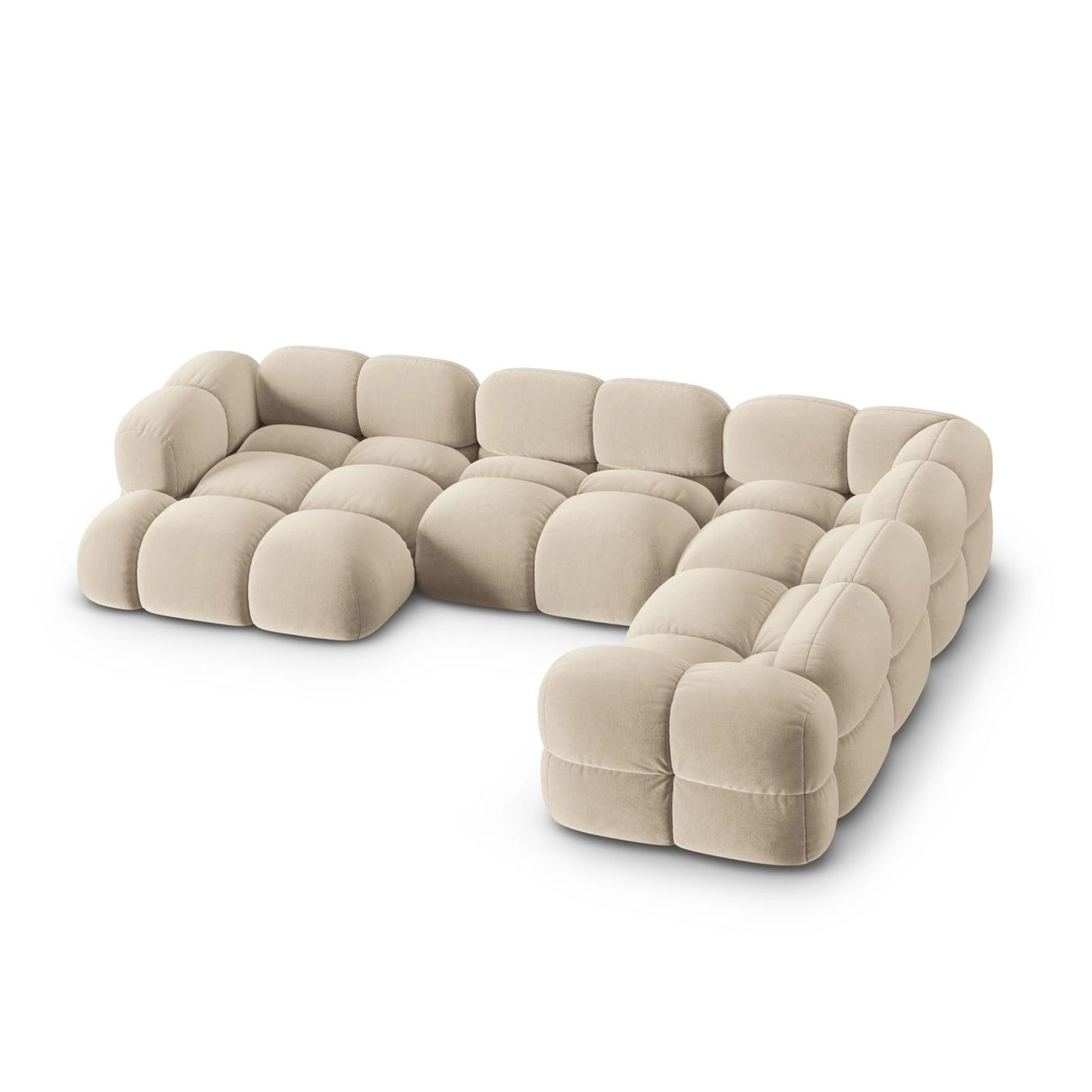 Loretto 5-Sitzer Panorama Ecksofa, Rechte Seite, aus Samt oder Strukturstoff, 345x250x68 cm von Cosmopolitan Design – Bild 4