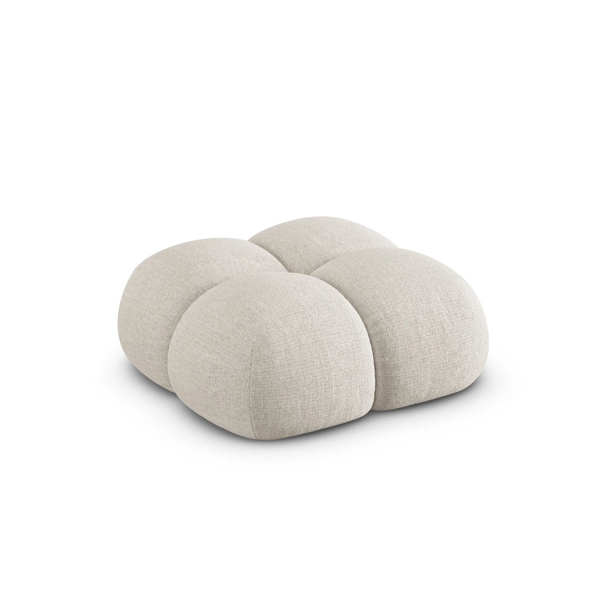 Loretto Pouf aus Strukturierter Stoff in Beige (Sorella 03), 90x90x40 cm von Cosmopolitan Design – Bild 4