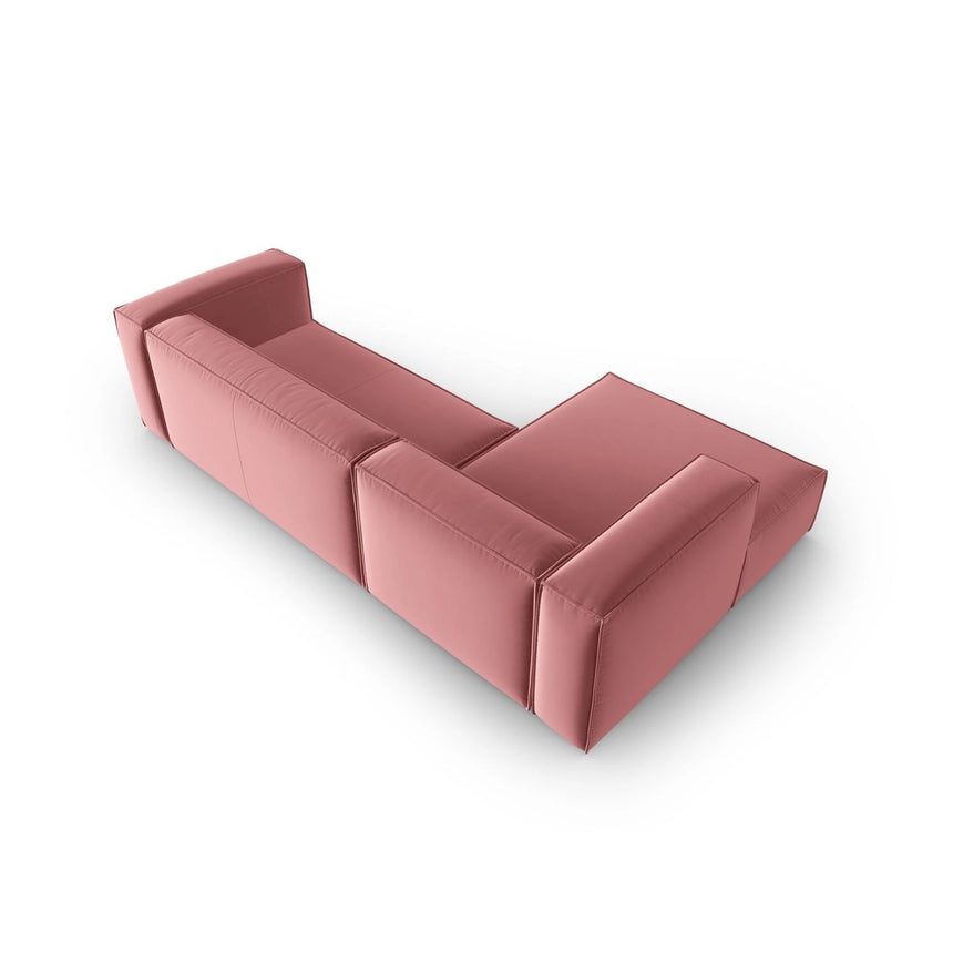 Mackay 4-Sitzer Ecksofa, Linke Seite, aus Samt in Flamingo (Casino Salmon), 282x166x73 cm von Cosmopolitan Design – Bild 4