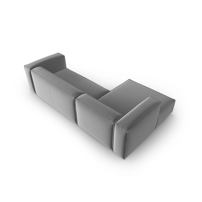 Mackay 4-Sitzer Ecksofa, Linke Seite, aus Samt in Hellgrau (Casino Ash), 282x166x73 cm von Cosmopolitan Design – Bild 4