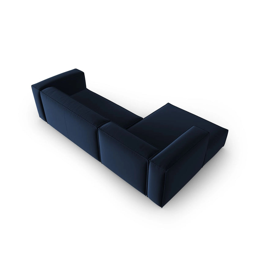 Mackay 4-Sitzer Ecksofa, Linke Seite, aus Samt in Königsblau (Casino Deep Blue), 282x166x73 cm von Cosmopolitan Design – Bild 4
