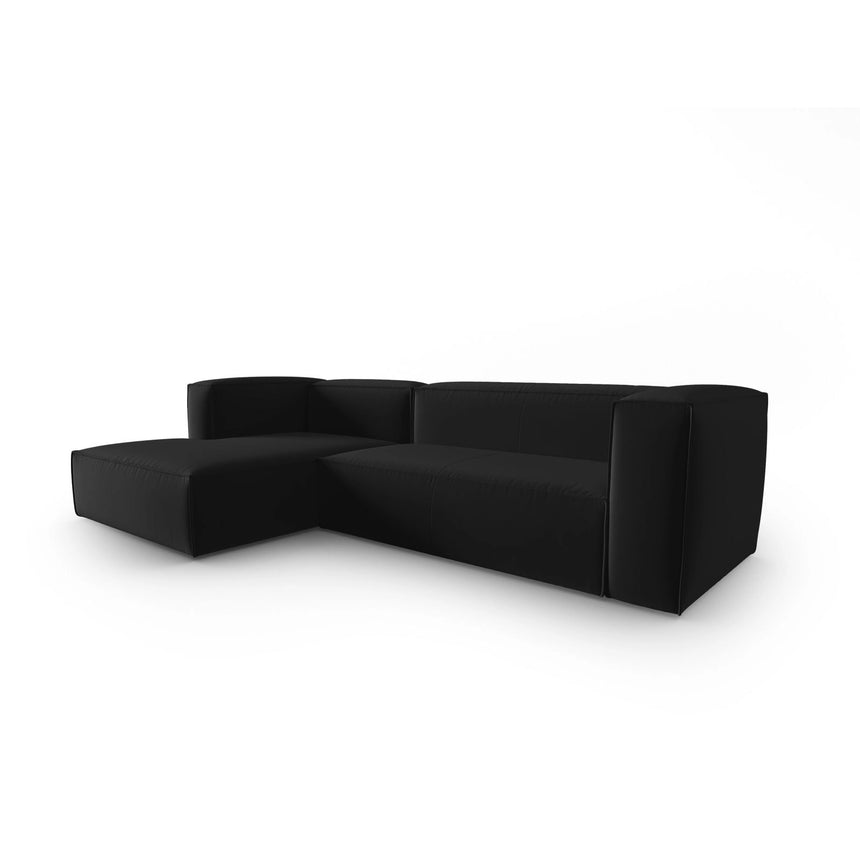 Mackay 4-Sitzer Ecksofa, Linke Seite, aus Samt in Schwarz (Casino Black), 282x166x73 cm von Cosmopolitan Design – Bild 3