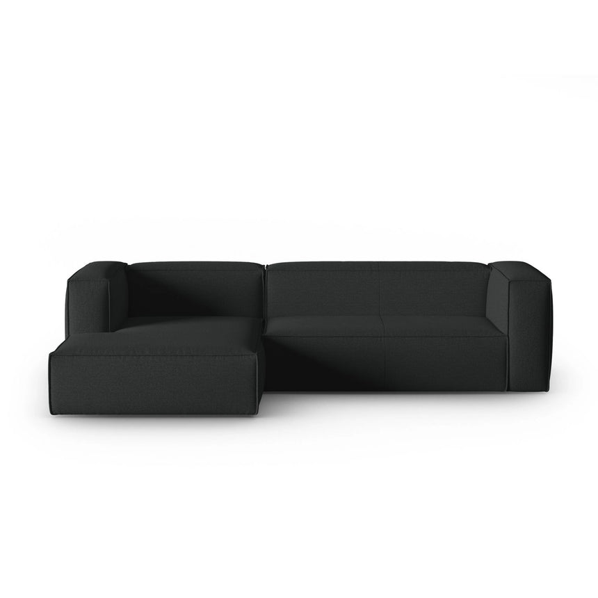 Mackay 4-Sitzer Ecksofa, Linke Seite, aus Strukturierter Stoff in Anthrazit (Bubble 17), 282x166x73 cm von Cosmopolitan Design – Bild 1