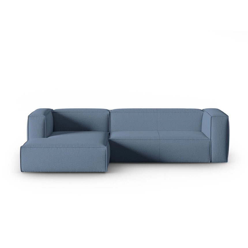 Mackay 4-Sitzer Ecksofa, Linke Seite, aus Strukturierter Stoff in Blau Jeans (Bubble 15), 282x166x73 cm von Cosmopolitan Design – Bild 1