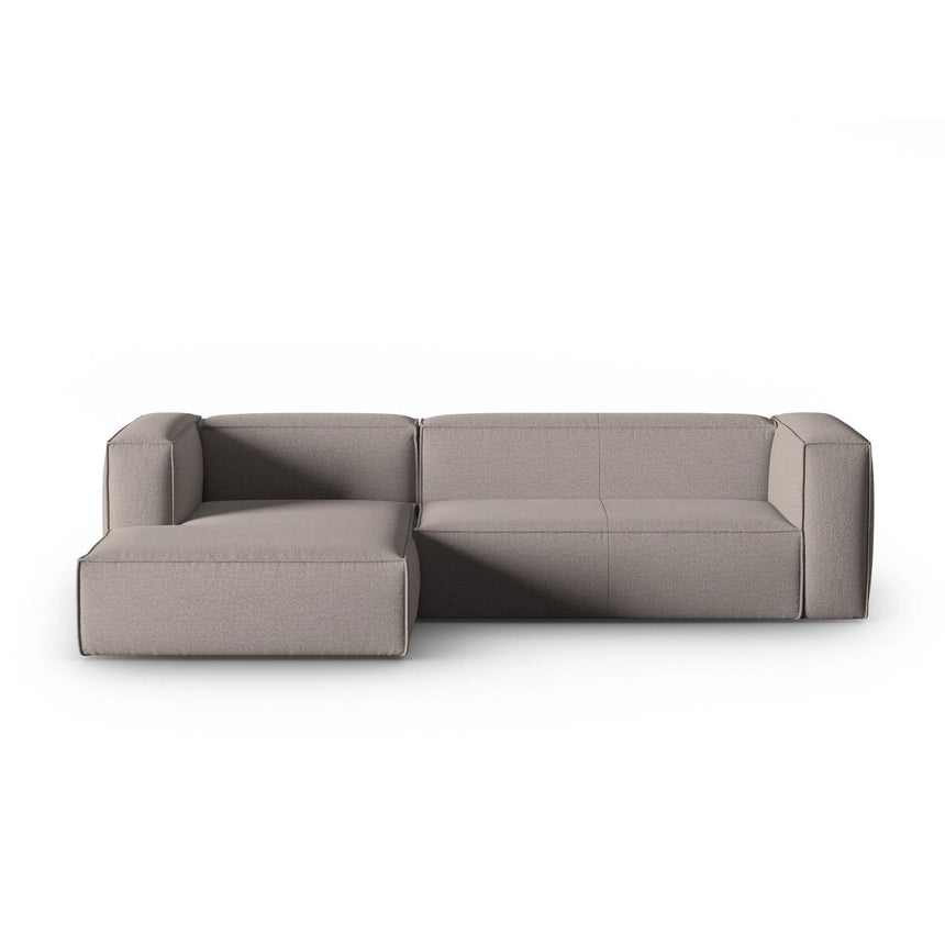 Mackay 4-Sitzer Ecksofa, Linke Seite, aus Strukturierter Stoff in Cappuccino (Bubble 4), 282x166x73 cm von Cosmopolitan Design – Bild 1