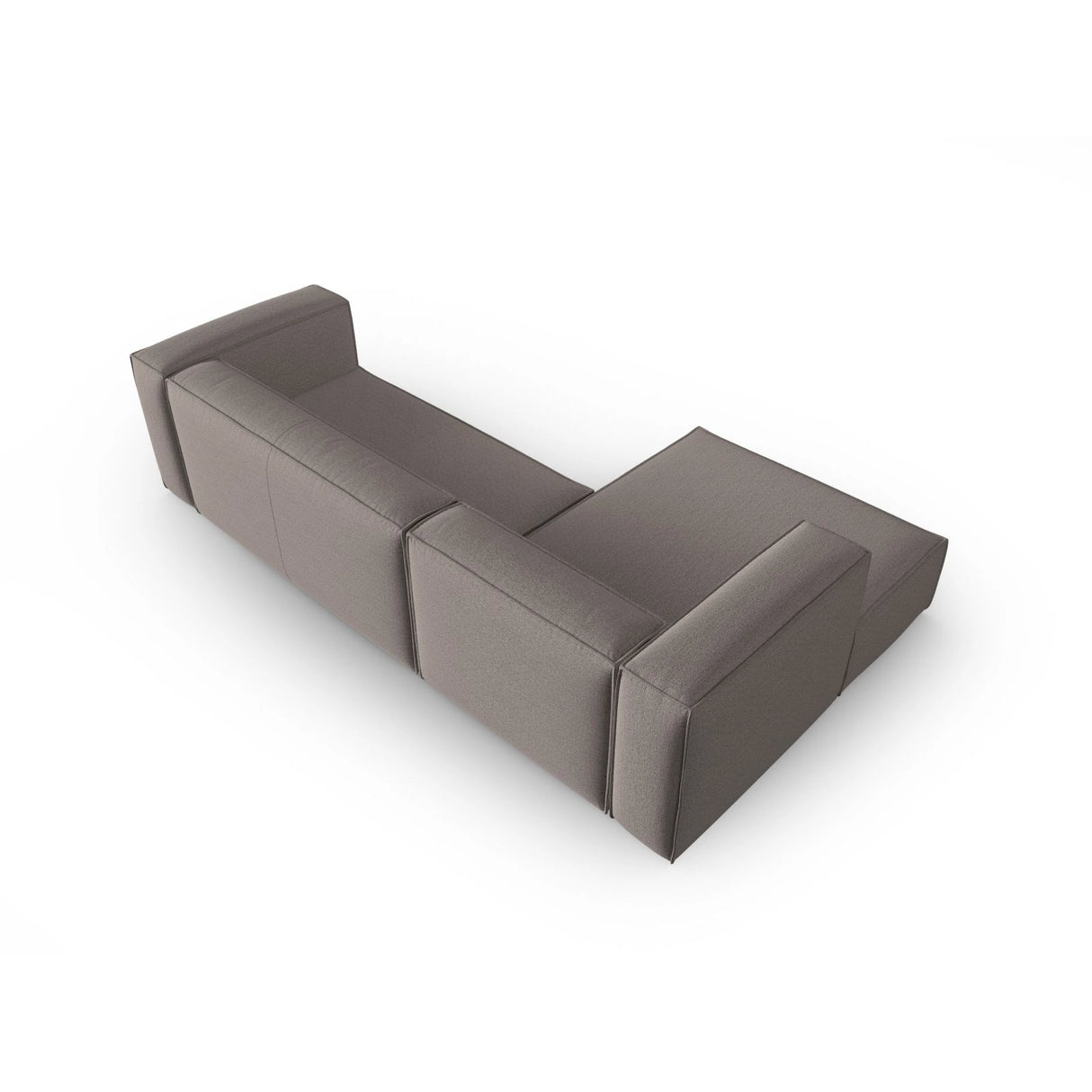 Mackay 4-Sitzer Ecksofa, Linke Seite, aus Strukturierter Stoff in Cappuccino (Bubble 4), 282x166x73 cm von Cosmopolitan Design – Bild 4