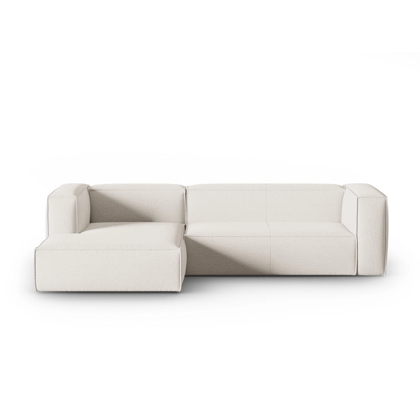 Mackay 4-Sitzer Ecksofa, Linke Seite, aus Strukturierter Stoff in Elfenbein (Bubble 1), 282x166x73 cm von Cosmopolitan Design – Bild 1