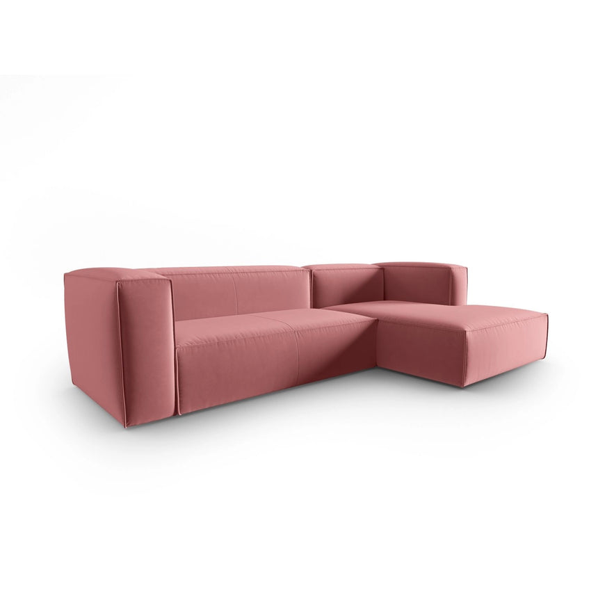 Mackay 4-Sitzer Ecksofa, Rechte Seite, aus Samt in Flamingo (Casino Salmon), 282x166x73 cm von Cosmopolitan Design – Bild 3