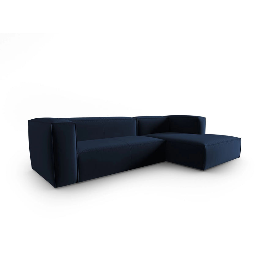 Mackay 4-Sitzer Ecksofa, Rechte Seite, aus Samt in Königsblau (Casino Deep Blue), 282x166x73 cm von Cosmopolitan Design – Bild 3
