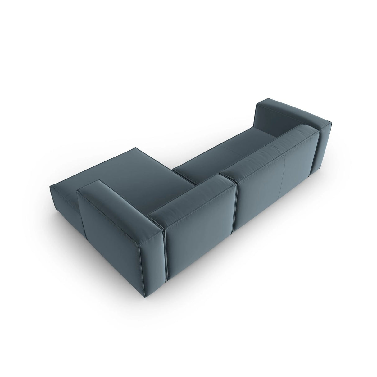 Mackay 4-Sitzer Ecksofa, Rechte Seite, aus Samt in Pastellblau (Casino Dark Blue), 282x166x73 cm von Cosmopolitan Design – Bild 4