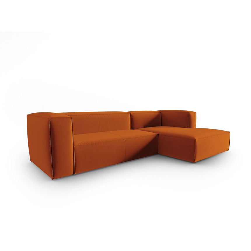 Mackay 4-Sitzer Ecksofa, Rechte Seite, aus Samt in Terrakotta (Casino Terracota), 282x166x73 cm von Cosmopolitan Design – Bild 3